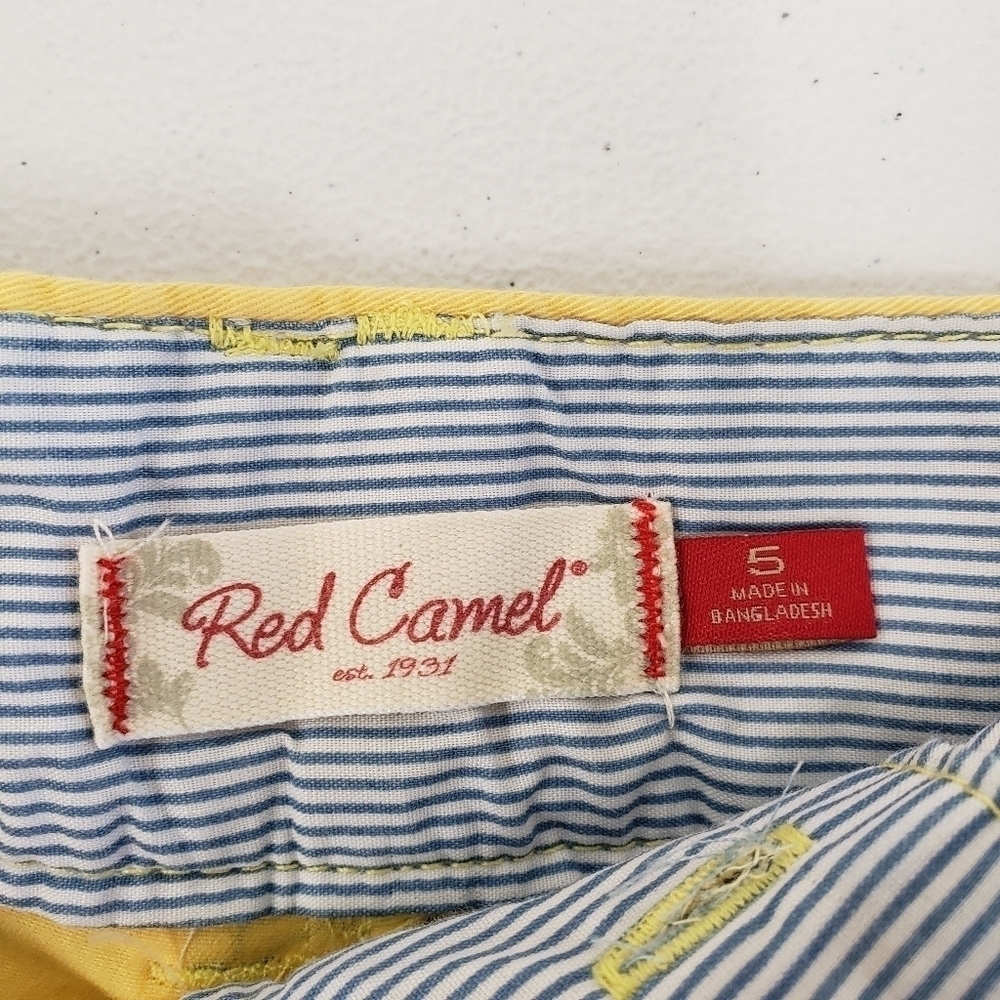 Red Camel Womens Bicycle Bike Print Yellow Shorts Size 5 - Picture 3 of 8